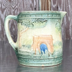 Vintage Boho Roseville Ceramic Milk Pitcher