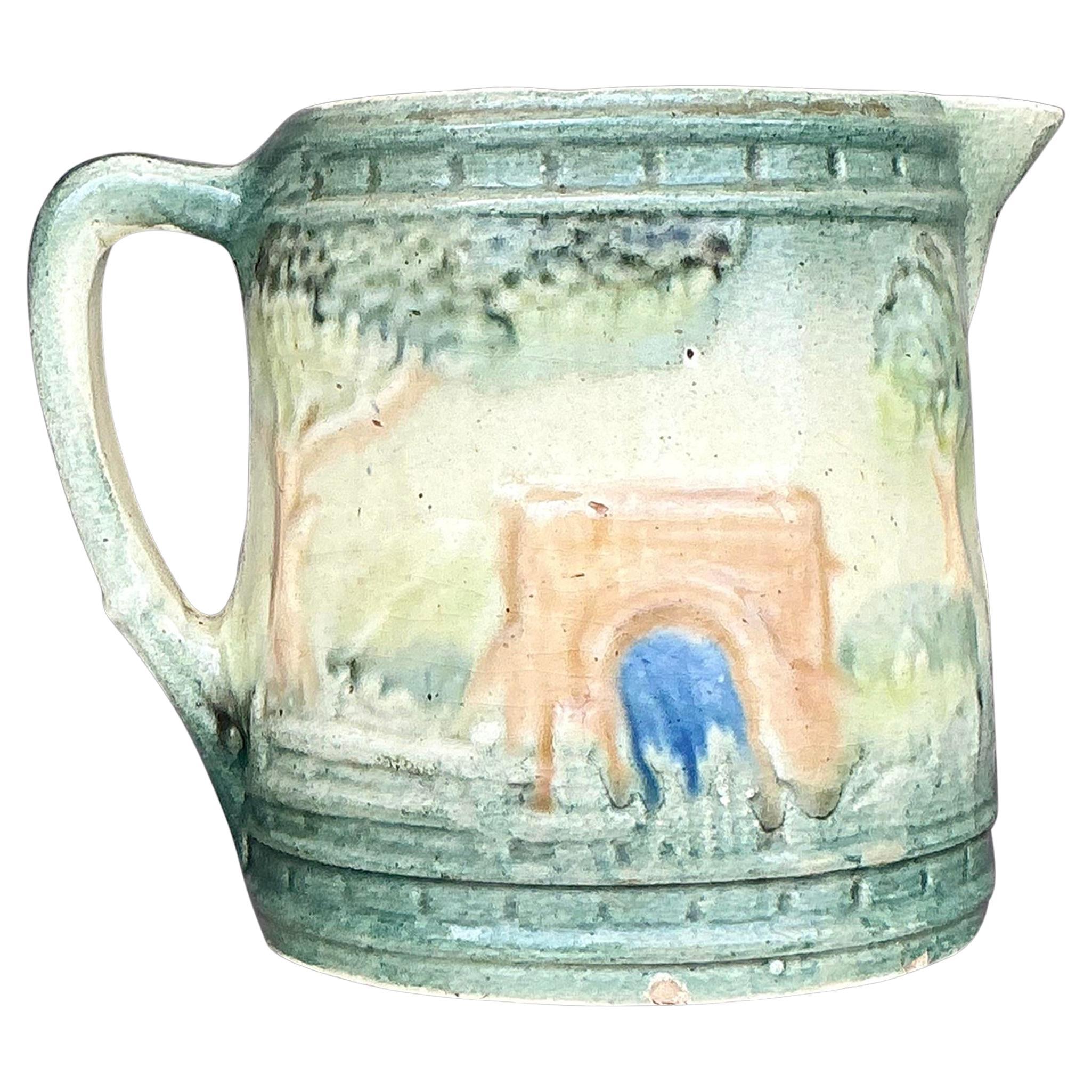 Brocca per il latte in ceramica vintage Boho Roseville