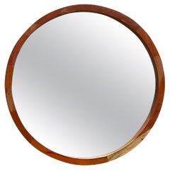 Runder Boho-Holzspiegel im Vintage-Look