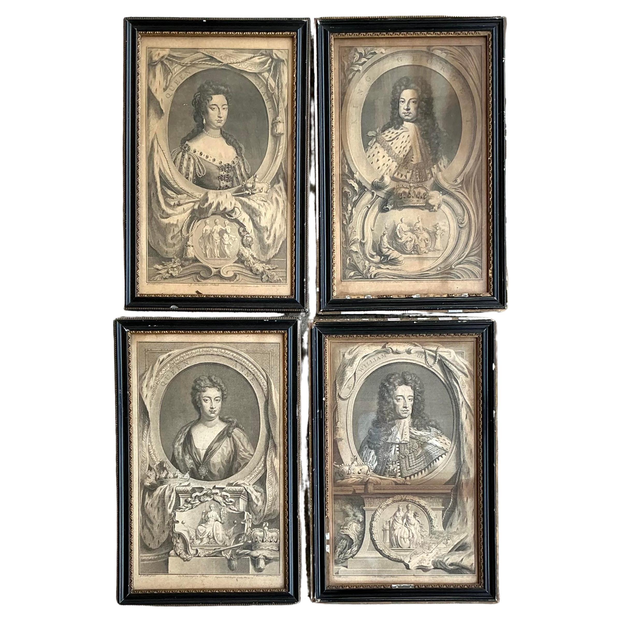Vintage Boho Royal Gravuren - Satz von 4