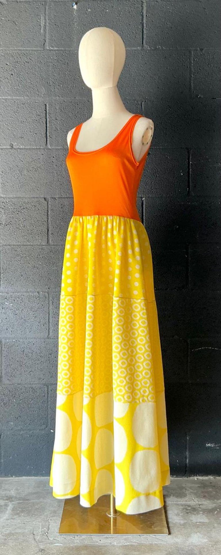 yellow dress boho Eyelet Corset Mini - Drop Waist Dress Due to the high instance of restocking this item multiple dye lots may have been used which can cause color shade differences Vintage Boho Rudi Gernreich Orange