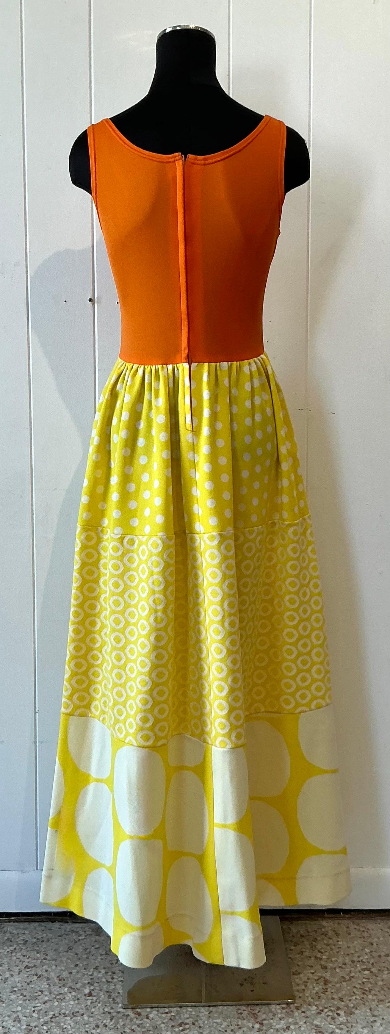 Vintage Boho Rudi Gernreich Orange & Yellow Dress For Sale 1
