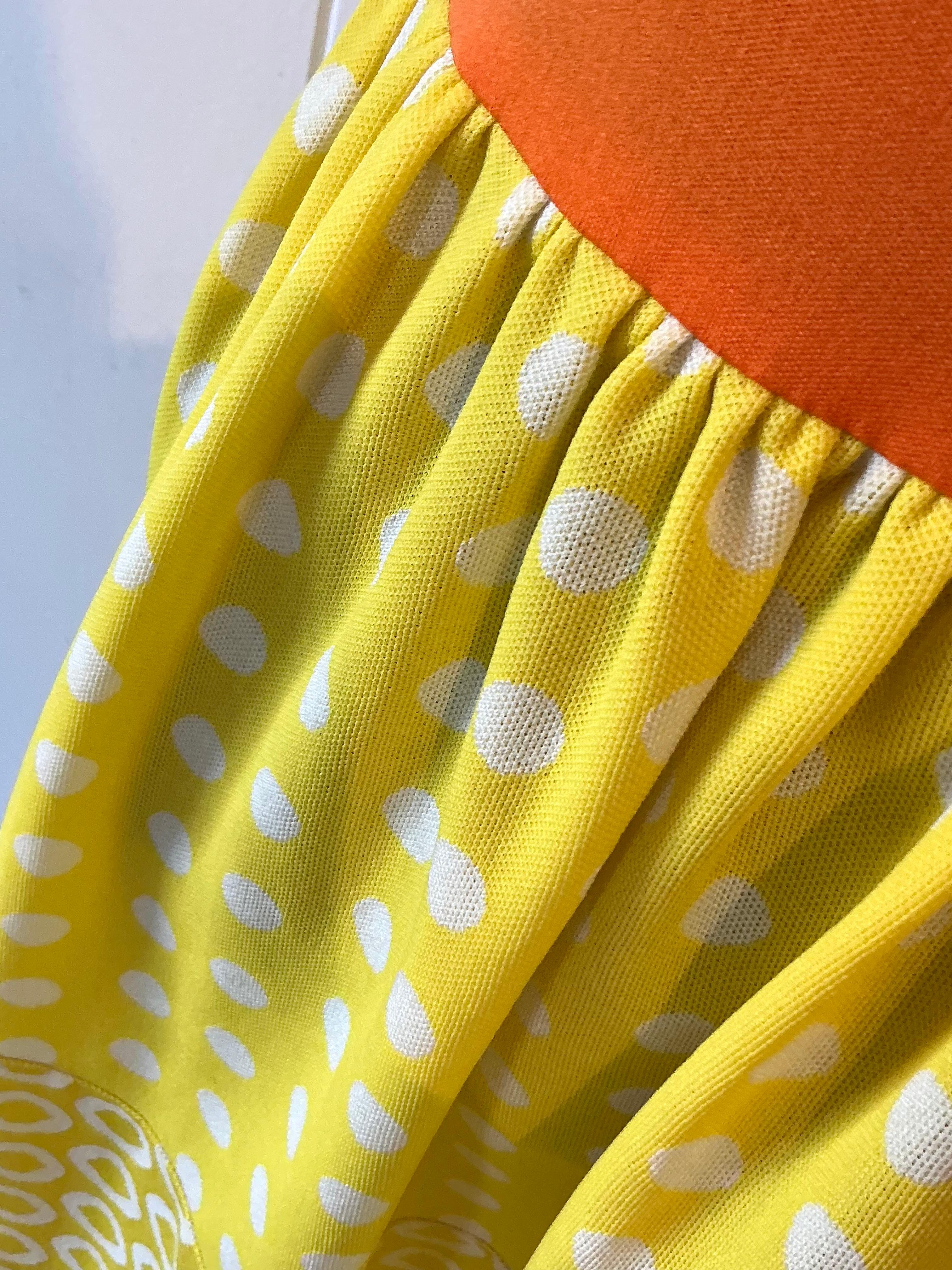 Vintage Boho Rudi Gernreich Orange & Yellow Dress For Sale 5