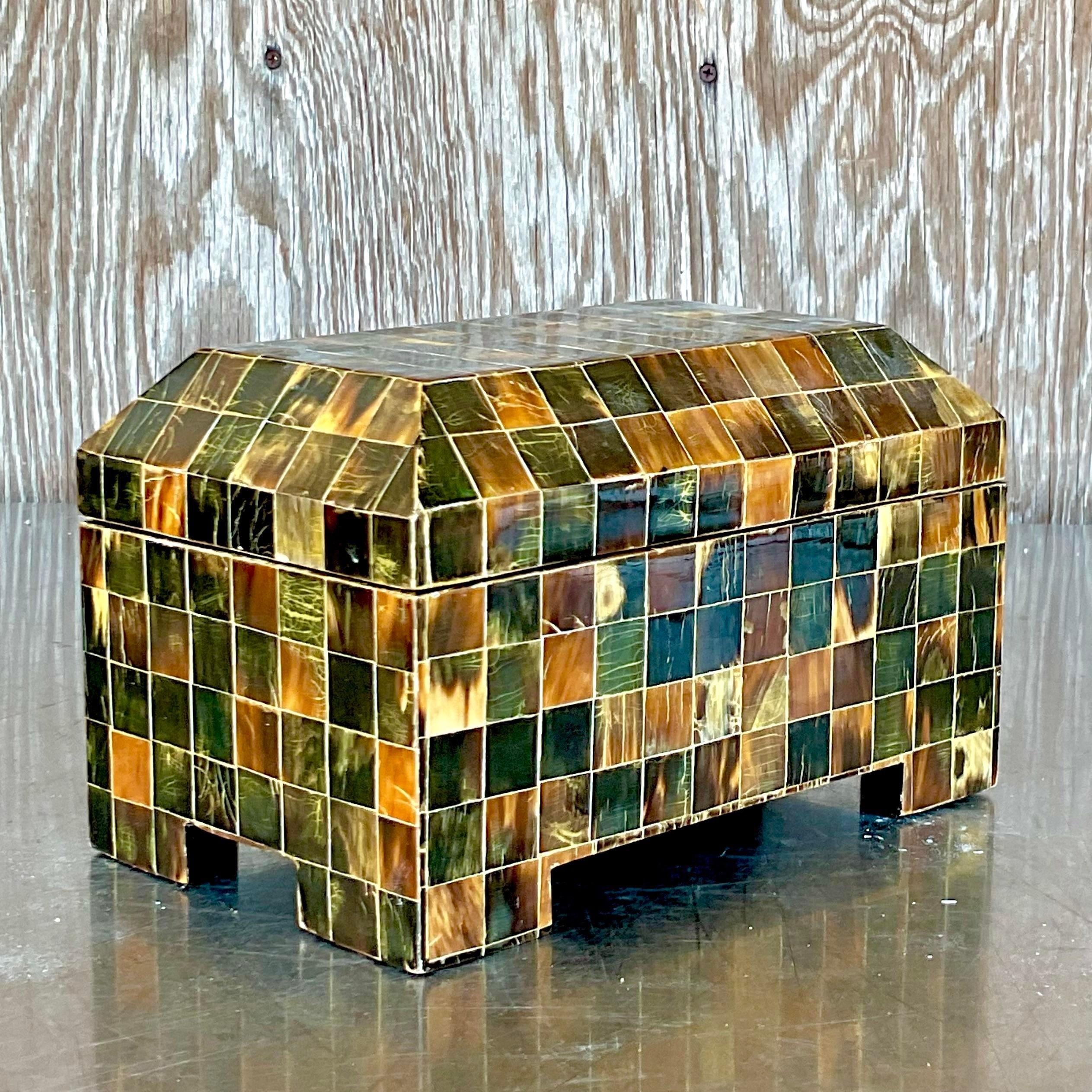 Philippine Vintage Boho Rudolph Collection Tessellated Horn Box