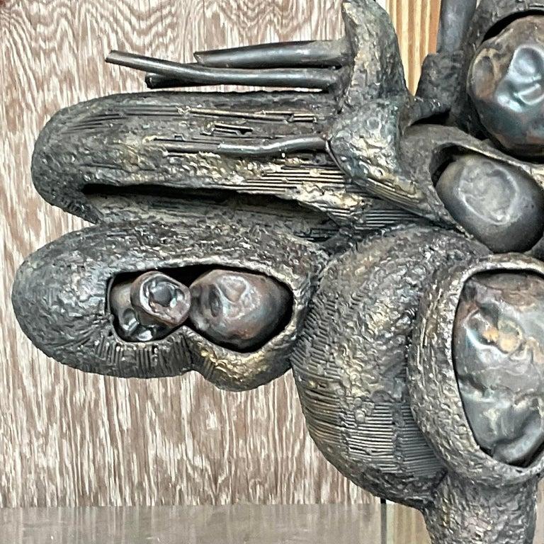 Scultura astratta in bronzo vintage Boho Rudolph Seno in vendita 2