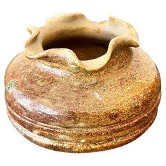 Vintage Boho-Keramikvase mit Rüschen