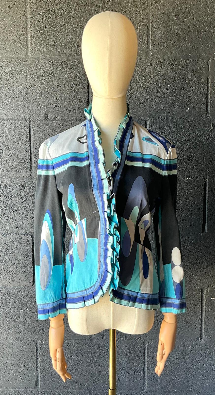 Camicetta vintage con volant di Emilio Pucci, in stile bohémien in vendita 4