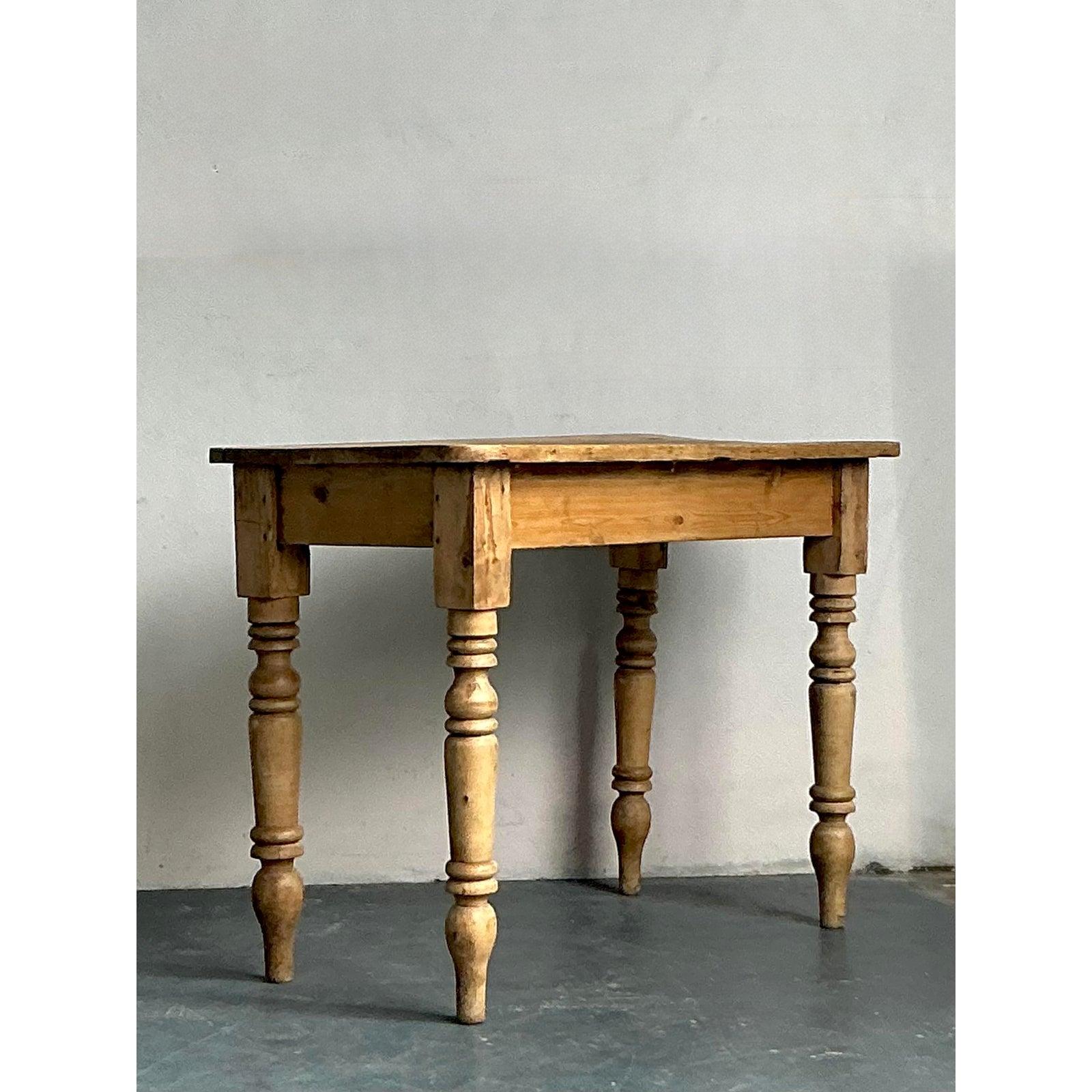 Américain Table Vintage Boho Rustique Barn Wood en vente