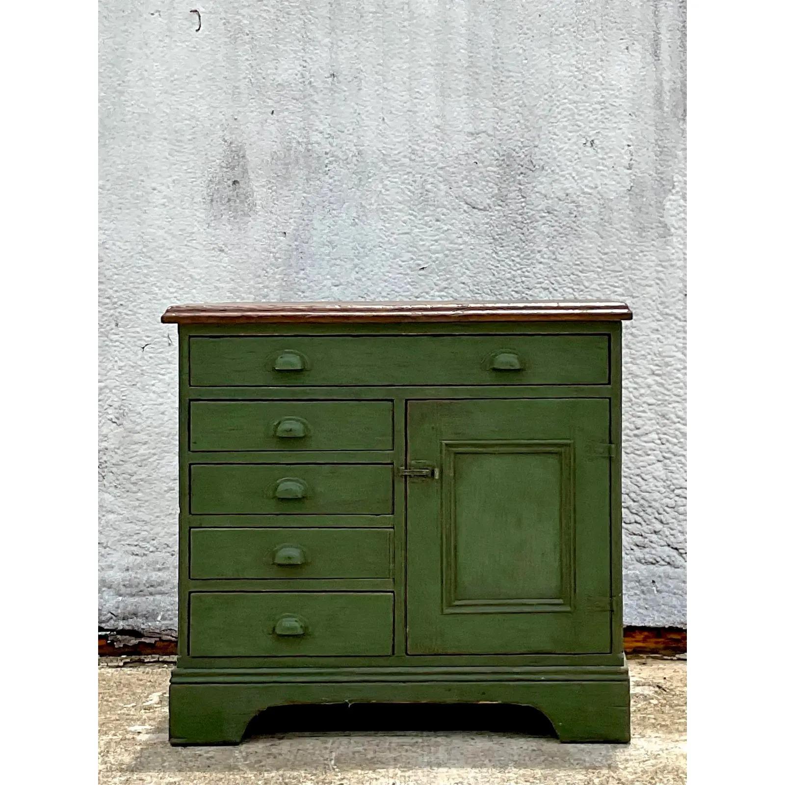 Rustique Meuble de rangement vintage bohème rustique vert