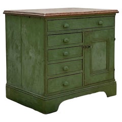 Vintage Boho Rustic Green Storage Cabinet