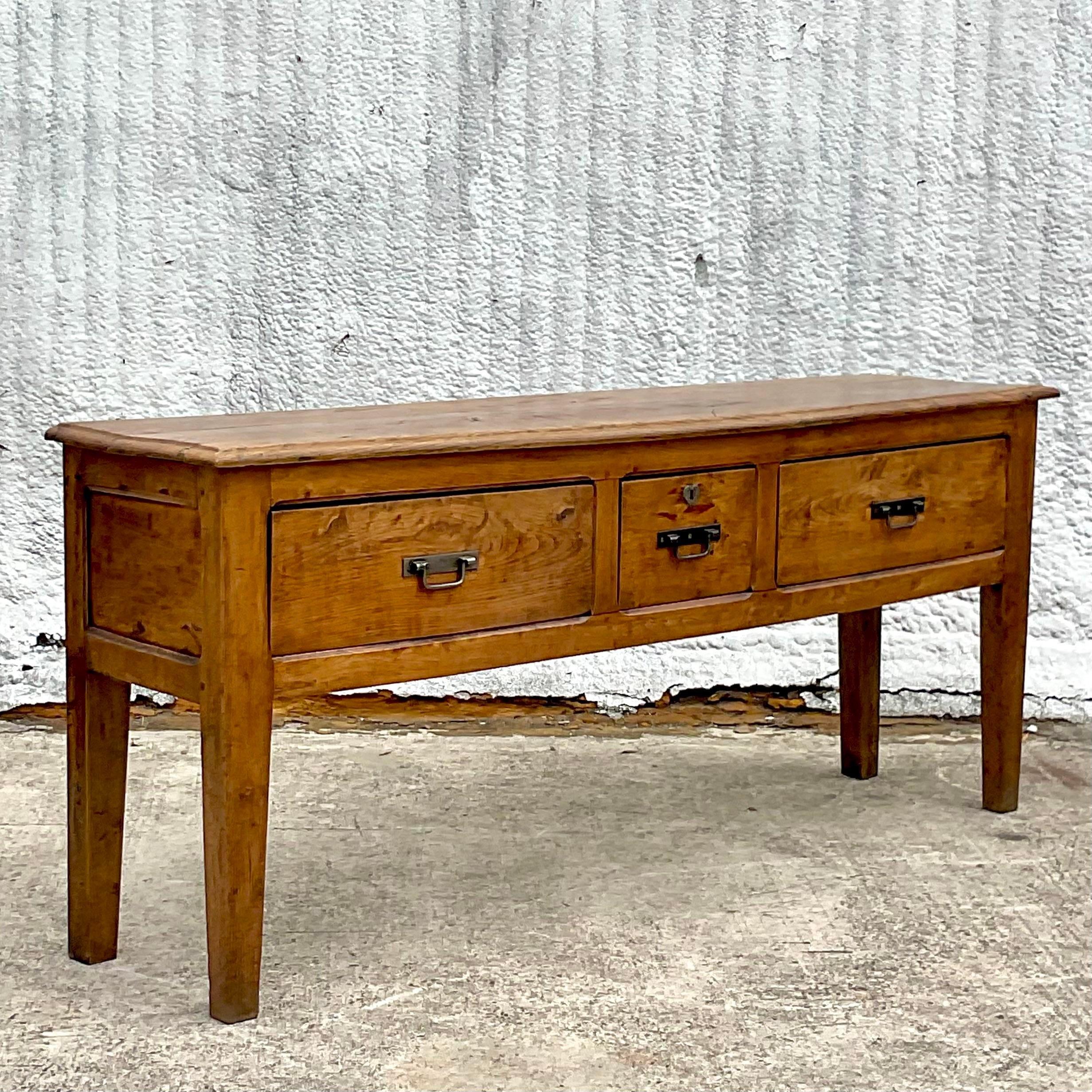 Vintage Boho Rustic Sideboard In Good Condition In west palm beach, FL