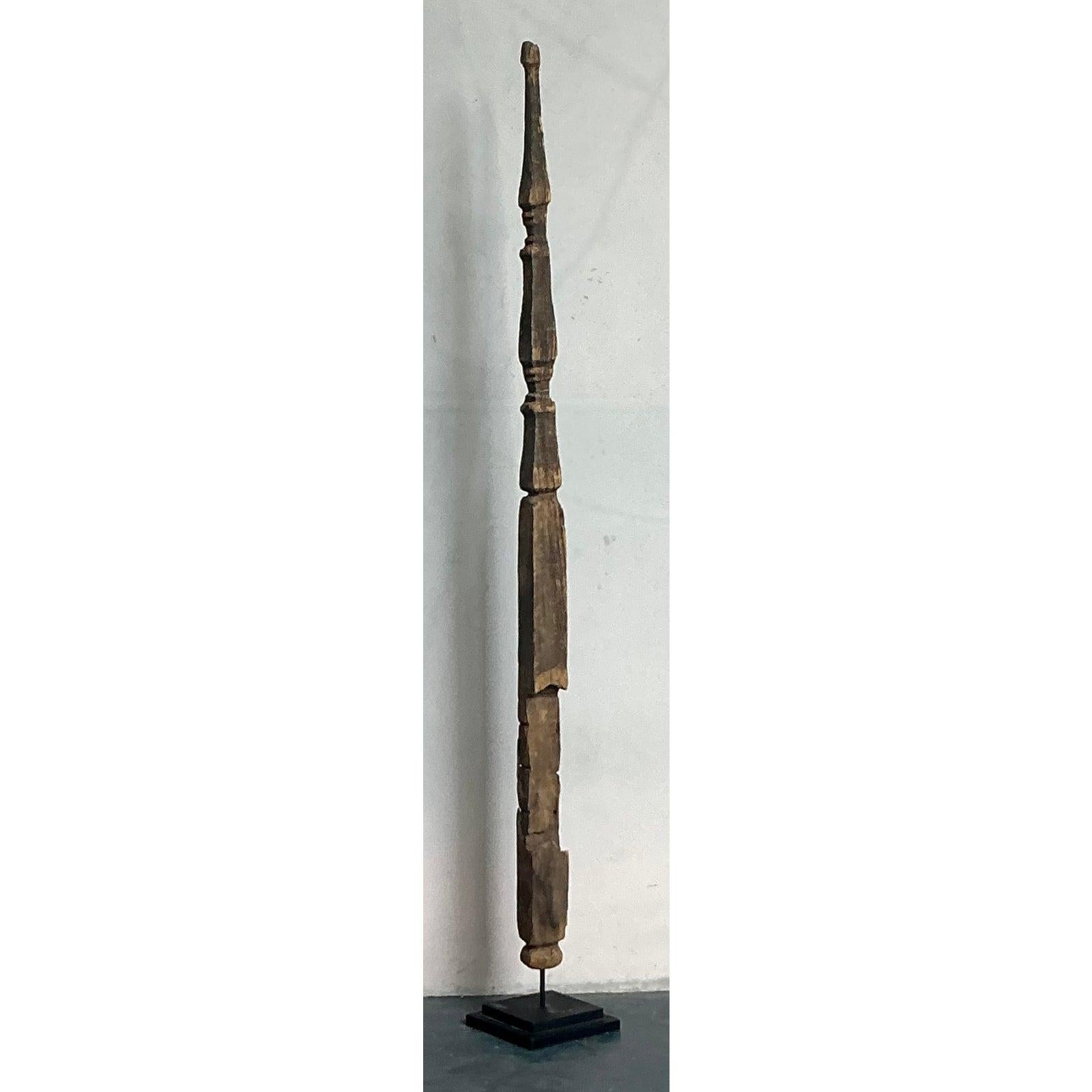 XX secolo Totem in legno rustico vintage Boho in vendita