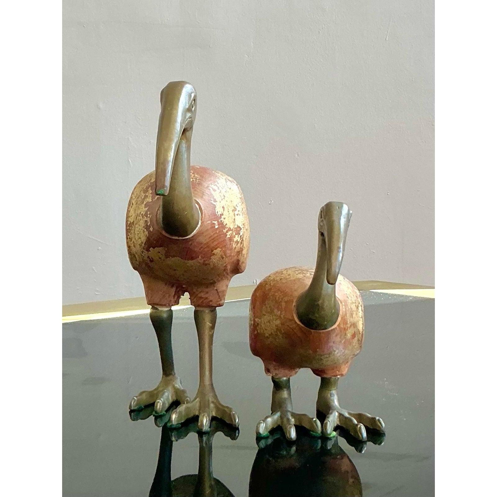 Uccelli d'ottone sarreidi vintage - Set di 2 in vendita 2