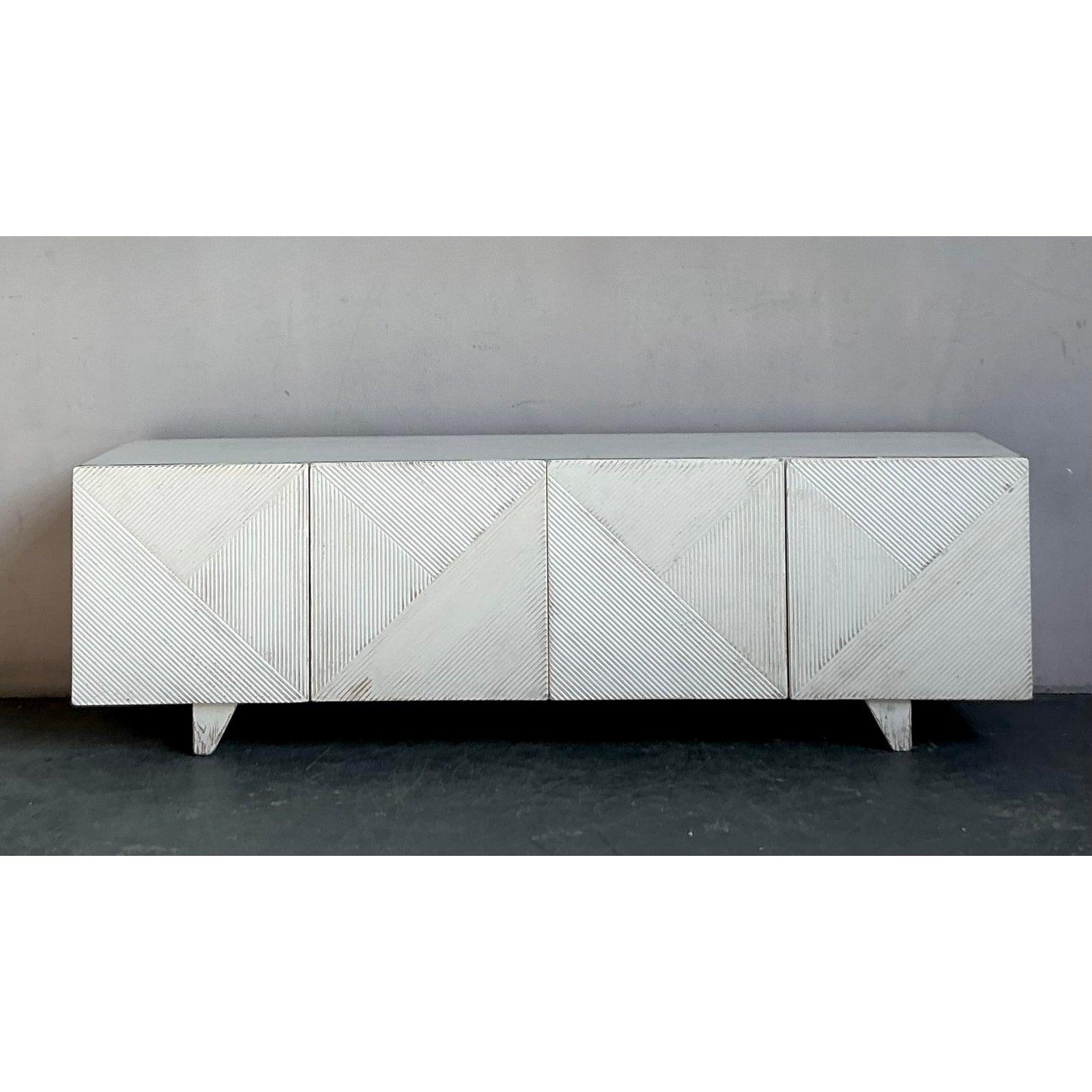 XX secolo Credenza Boho Sarreid Chevron d'epoca in vendita