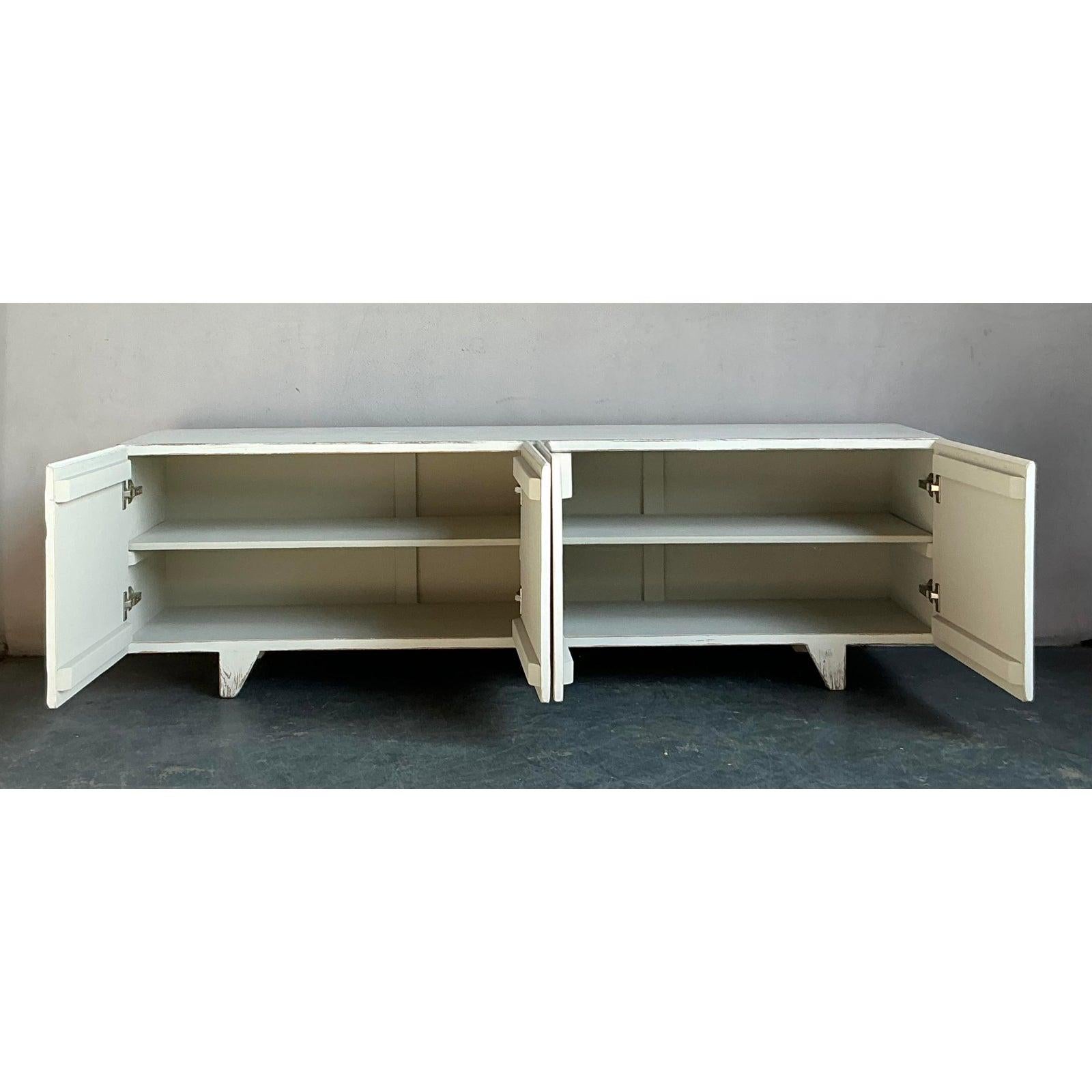 Credenza Boho Sarreid Chevron d'epoca in vendita 1