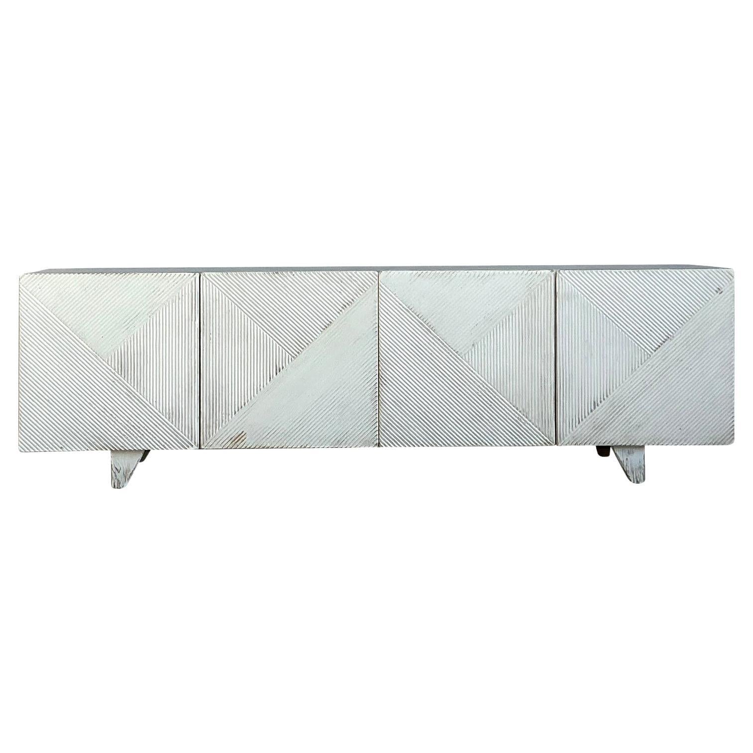Vintage Boho Sarreid Chevron Credenza