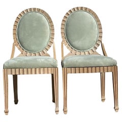 Vintage Boho Scalloped Chairs After Donghia - a Pair