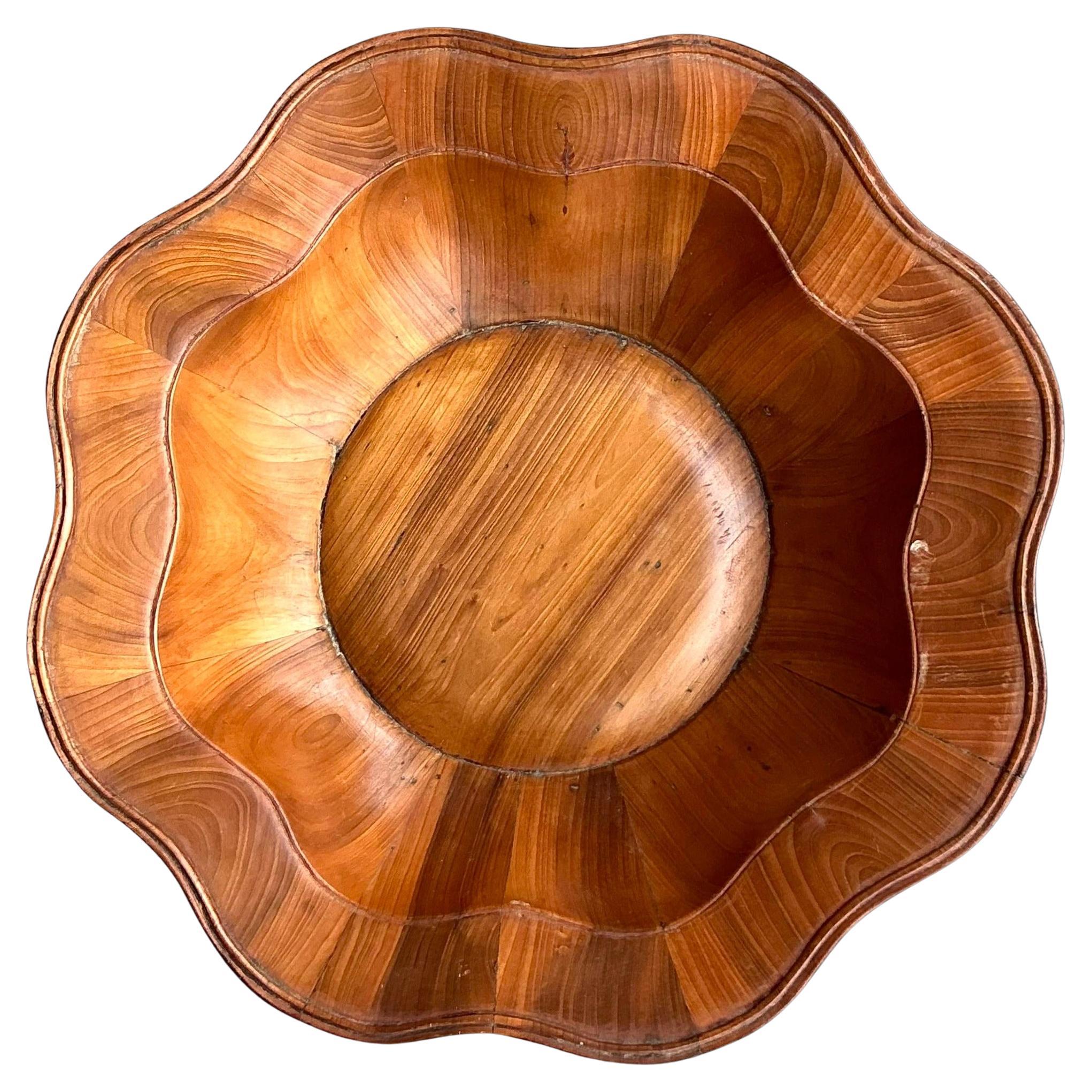 Bol en bois festonné Vintage Boho