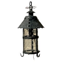 Vintage Boho Scalloped Wrought Iron Lantern