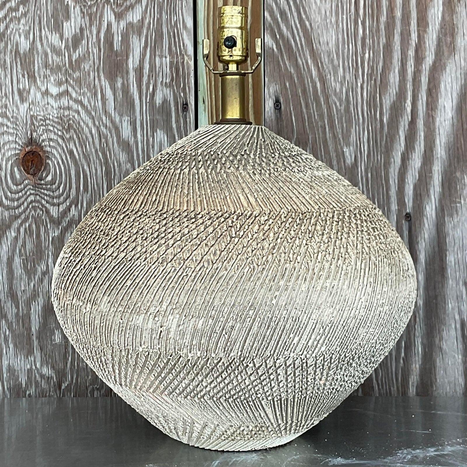 Lámpara de cerámica Boho Vintage Moderno de mediados de siglo en venta