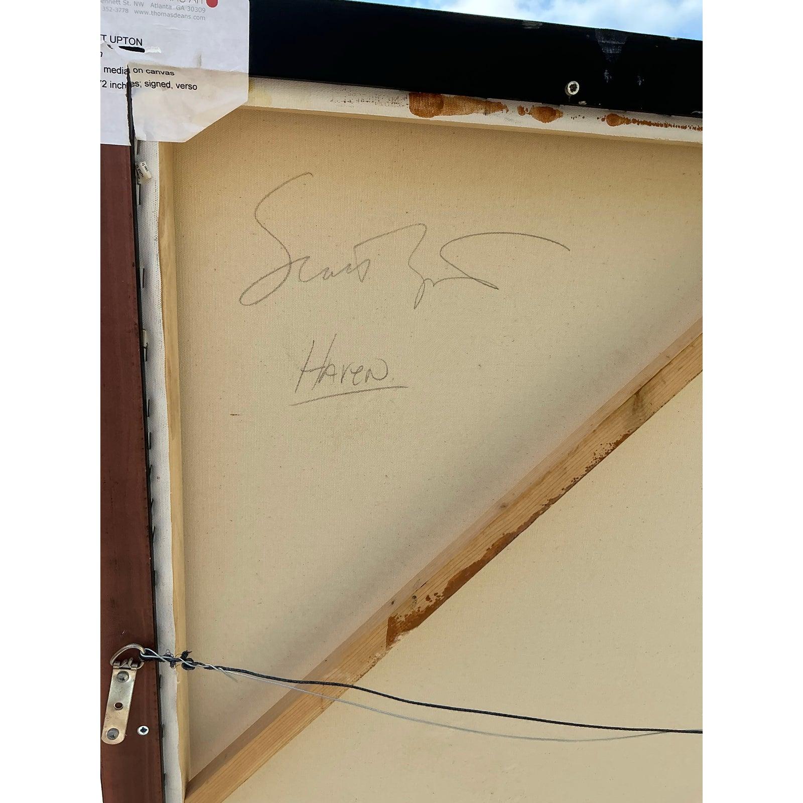 Vintage Boho Scott Upton Abstrakt auf Leinwand (amerikanisch) im Angebot