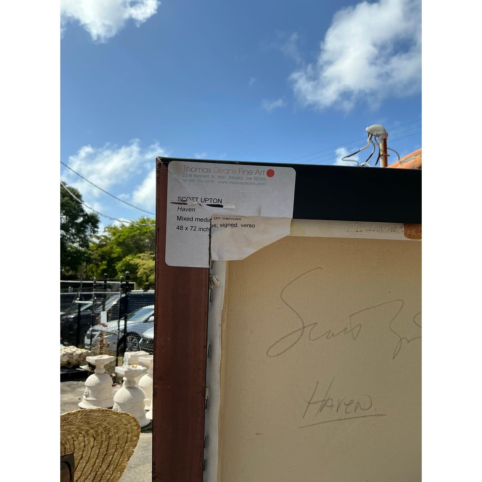 Vintage Boho Scott Upton Abstrakt auf Leinwand (20. Jahrhundert) im Angebot