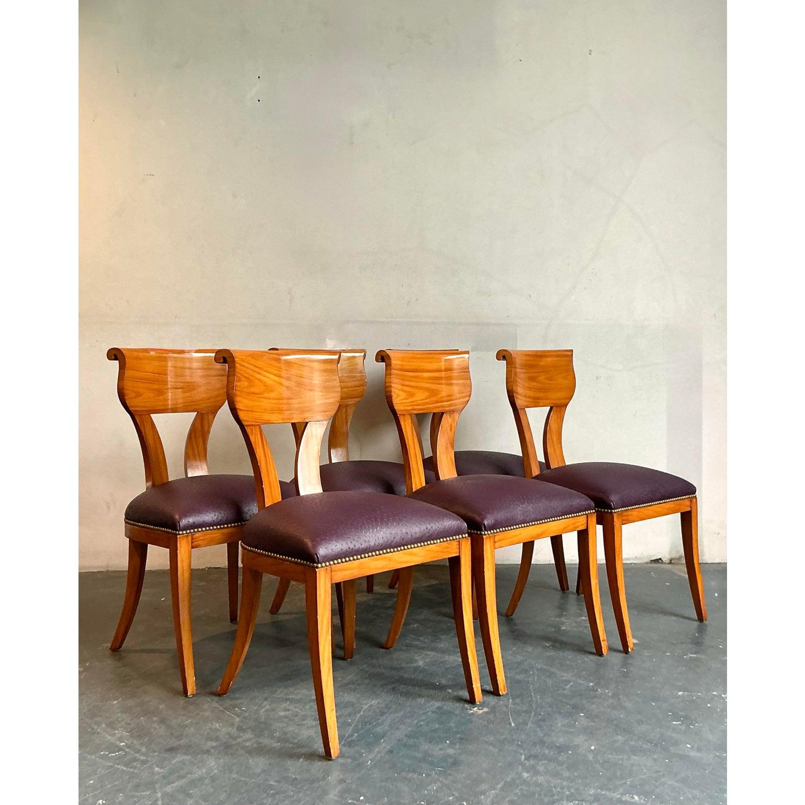 Sedie da pranzo con schienale a voluta di Boho d'epoca, modello Biedermeier in vendita 2