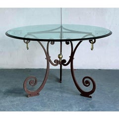 Vintage Boho Scroll Center Hall Table