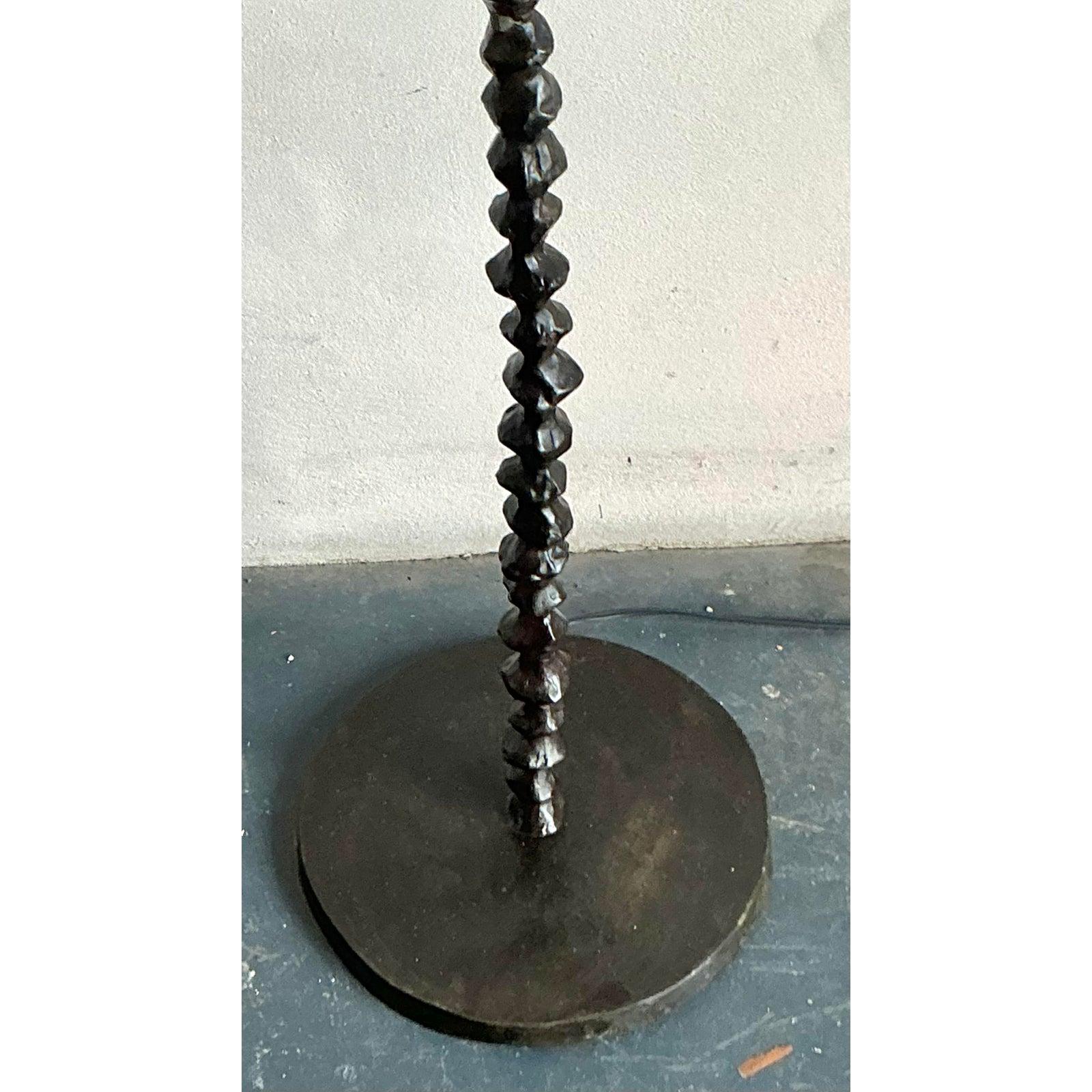 Métal Vintage Boho Sculpted Floor Lamp After Giacometti en vente