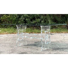 Vintage Boho Sculpted Lucite Dining Table