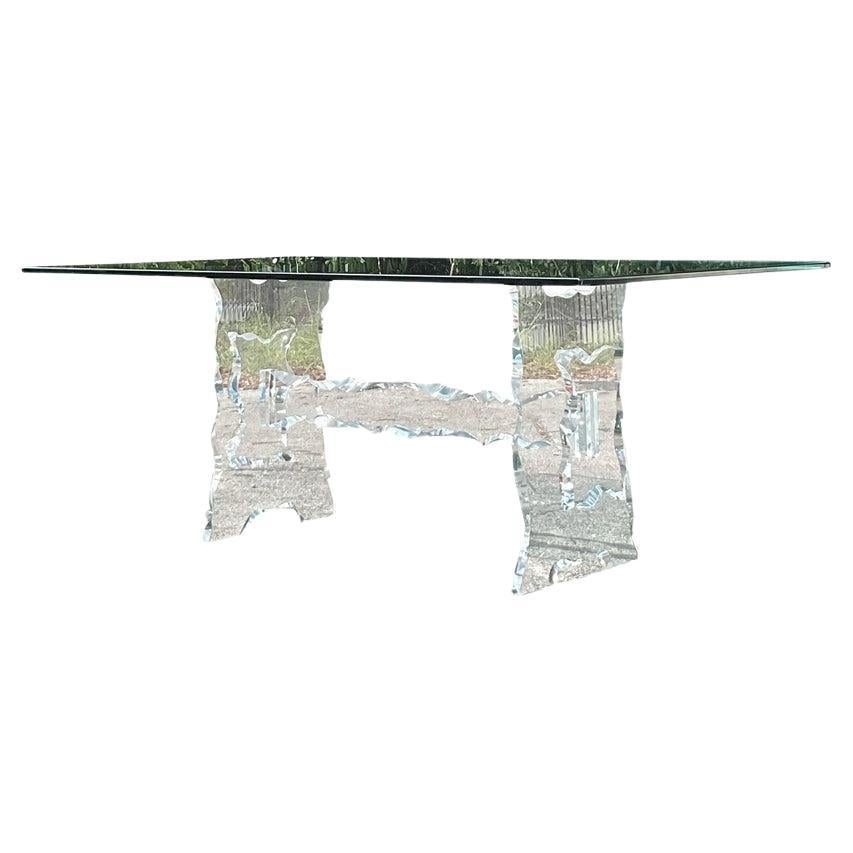 Vintage Boho Sculpted Lucite Dining Table