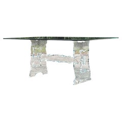 Vintage Boho Sculpted Lucite Dining Table
