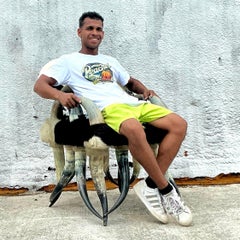 Vintage Boho Sculptural Horn Chair