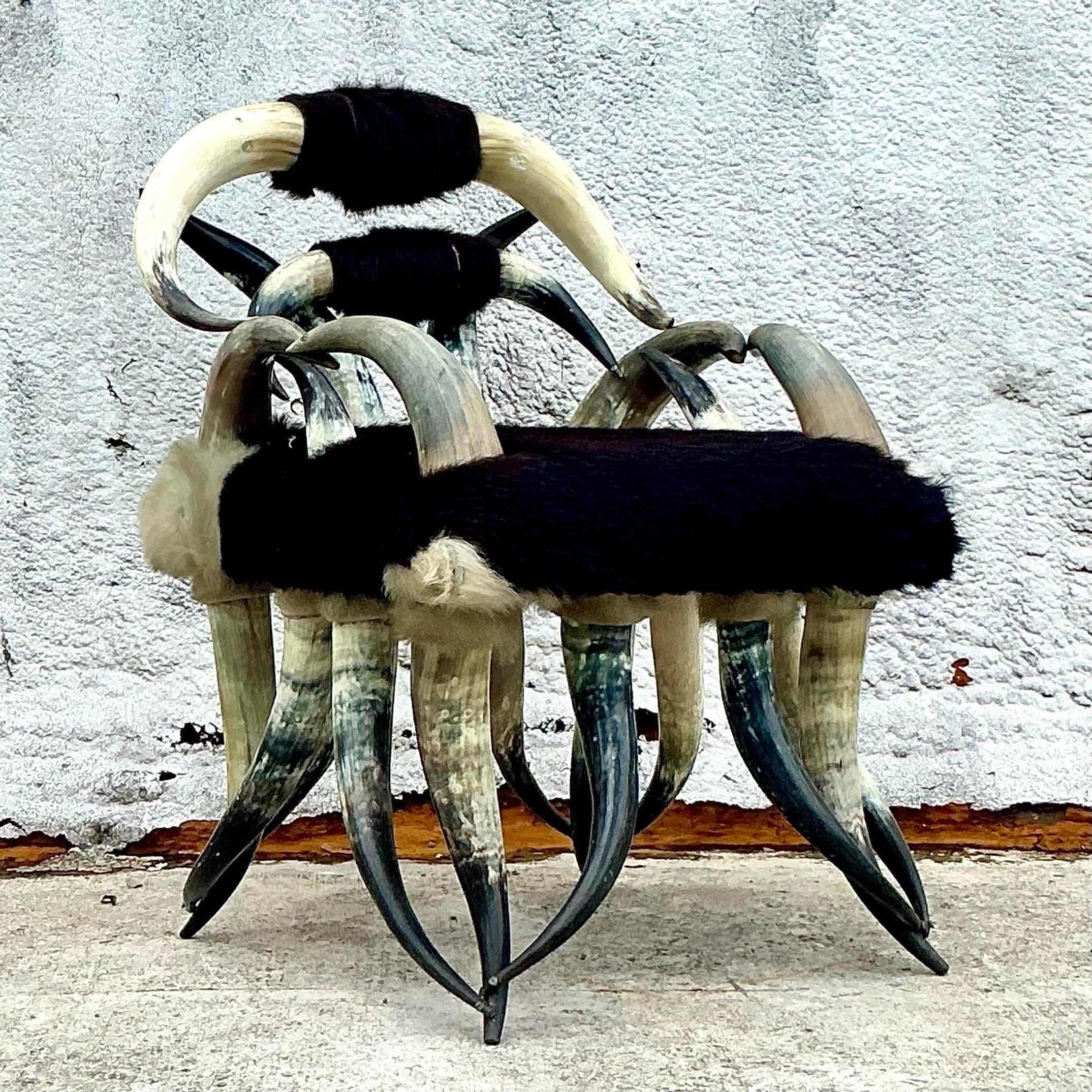 Vintage Boho Sculptural Horn Chair In Good Condition For Sale In west palm beach, FL