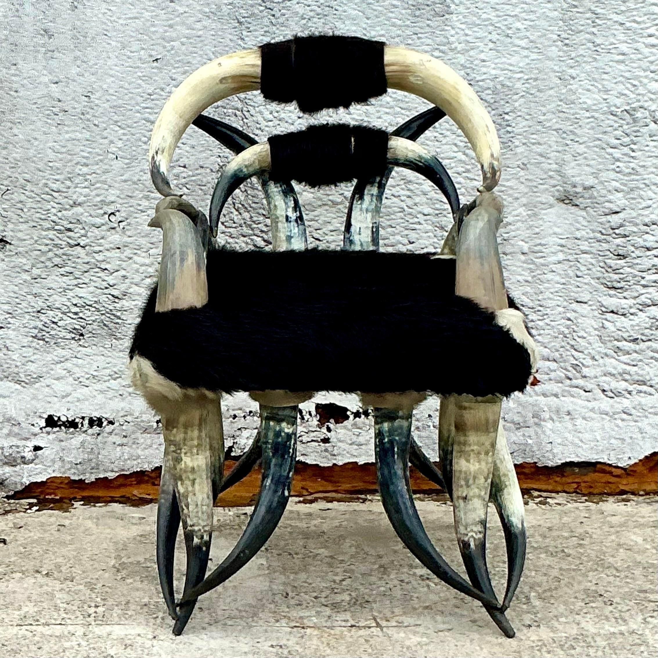 Vintage Boho Sculptural Horn Chair For Sale 2