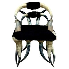 Vintage Boho Sculptural Horn Chair