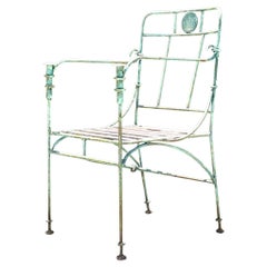 Vintage Boho Sculptural Wrought Iron Chair After Giacometti