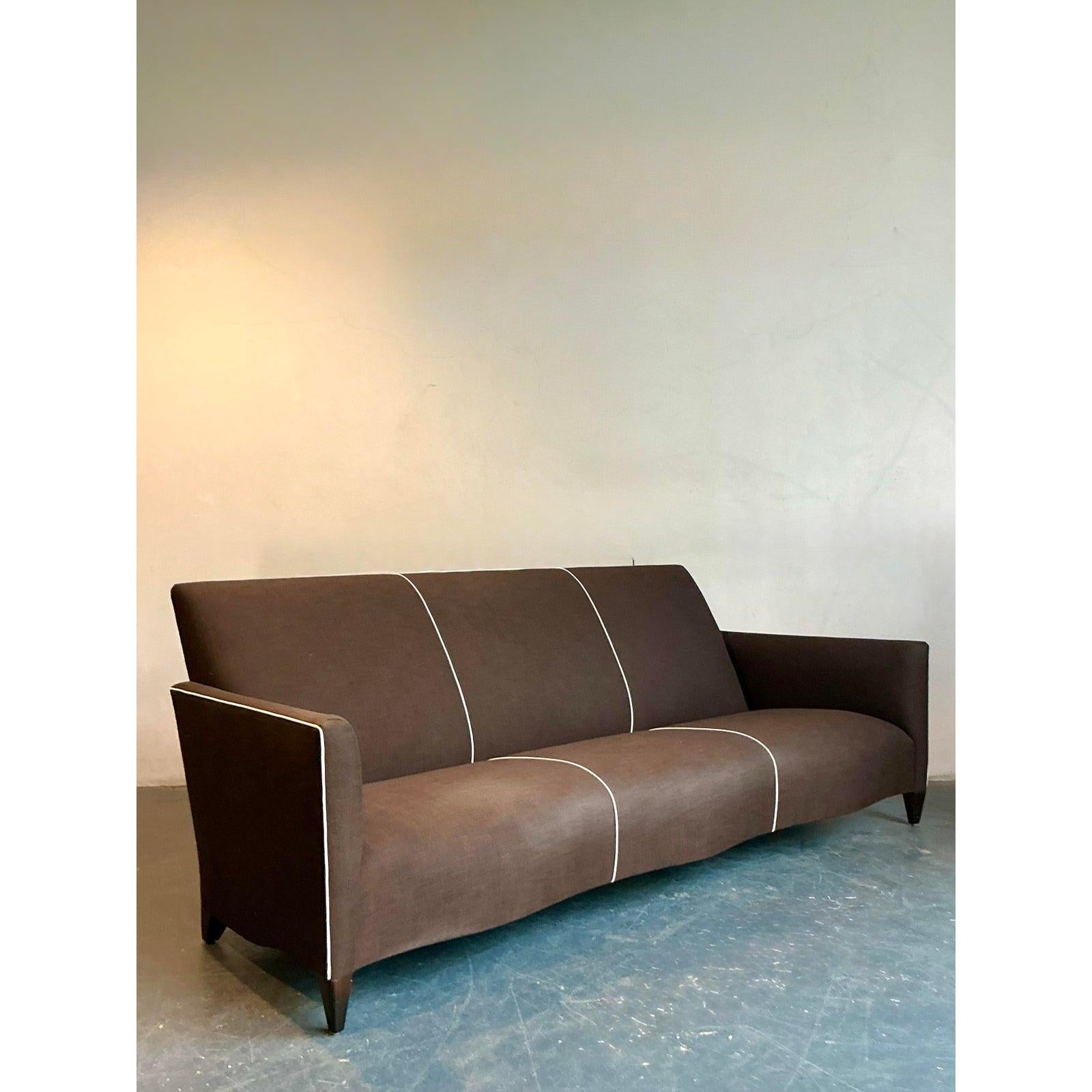20th Century Vintage Boho Serpentine Sofa After John Hutton for Donghia For Sale