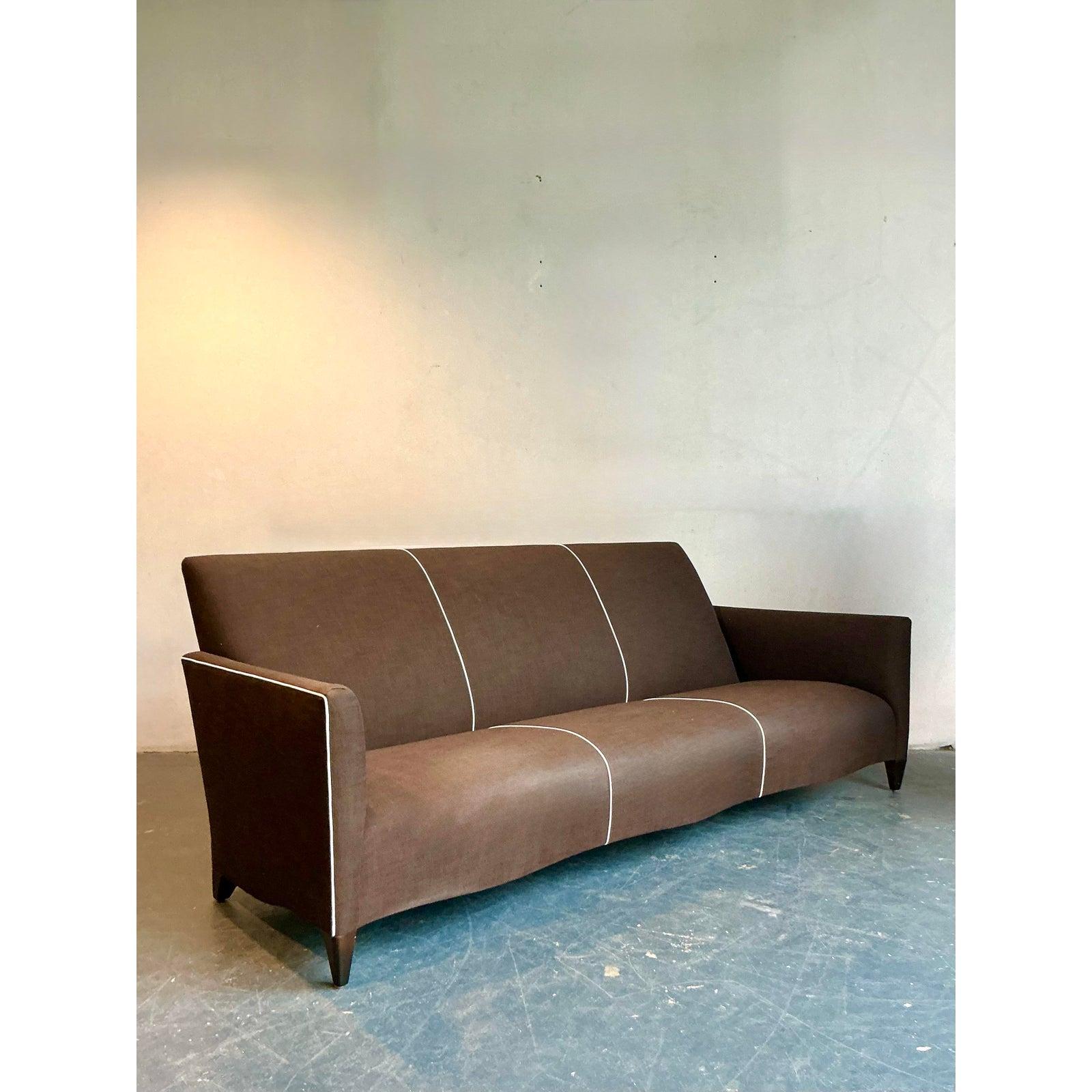 Vintage Boho Serpentine Sofa After John Hutton for Donghia For Sale 1