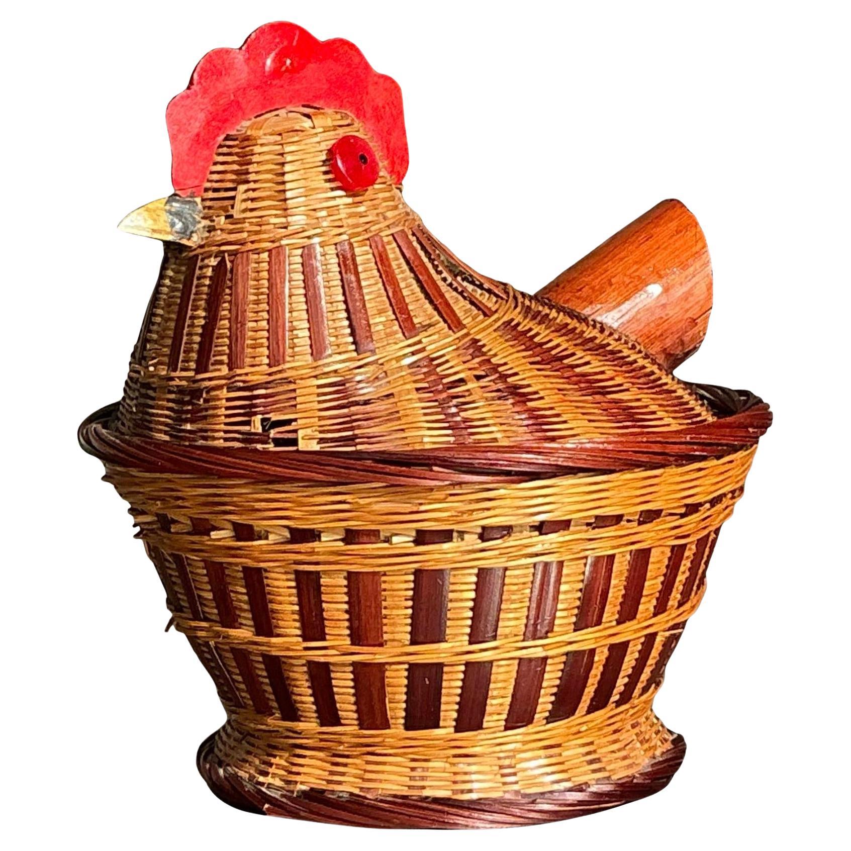 Panier à poulet tissé vintage Boho Shanghai