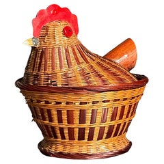 Panier à poulet tissé vintage Boho Shanghai