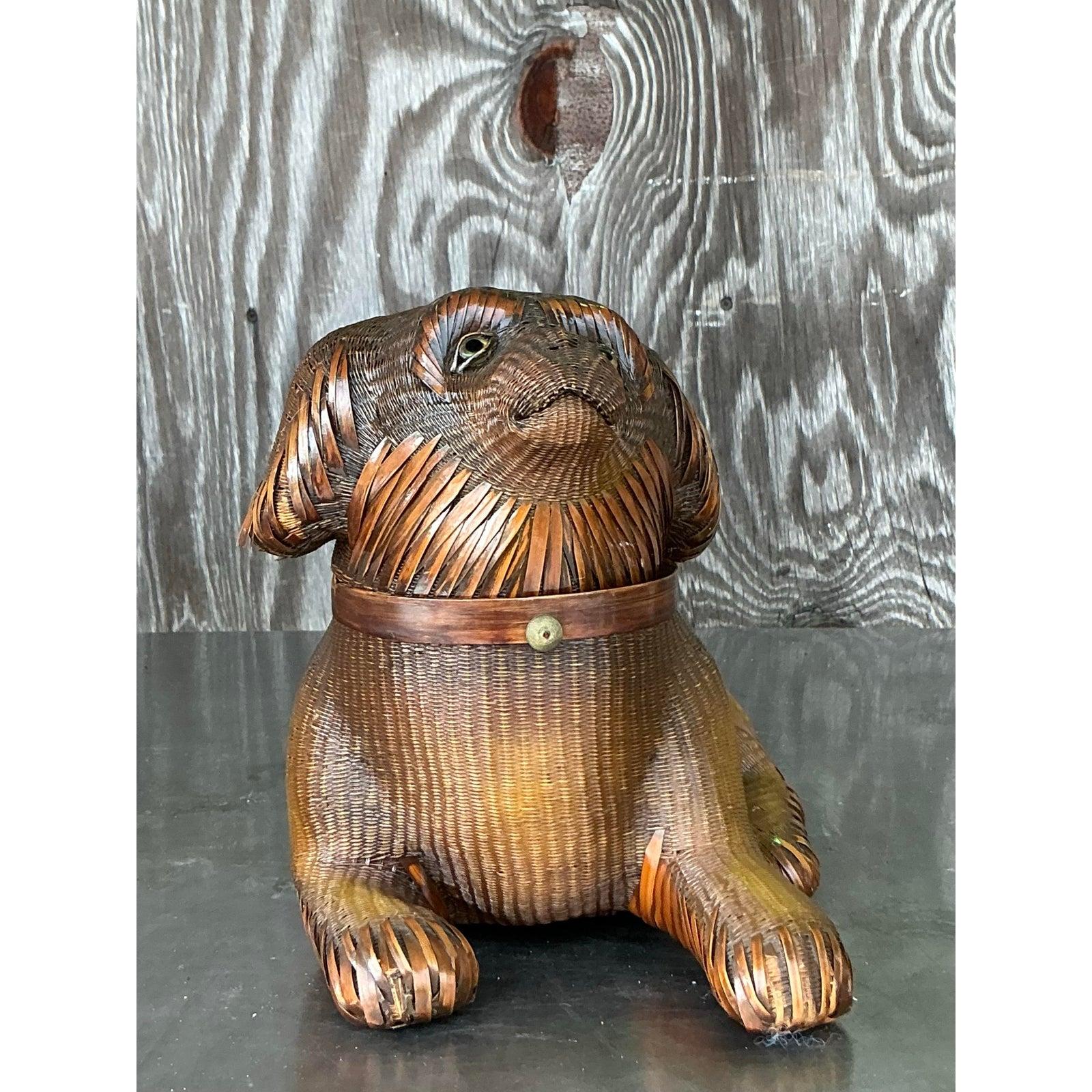Chinois Chien Vintage Boho Shanghai Weave en vente