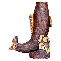 Vintage Boho Shanghai Weave Leaping Fish Vase