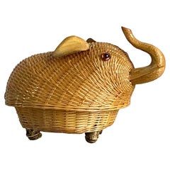 Cestino con elefante piccolo in stile boho shanghai vintage