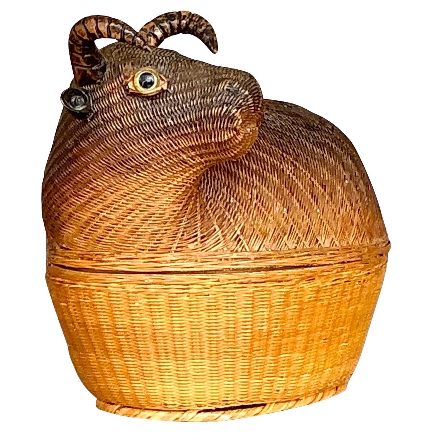 Cesta Ram Vintage Boho Tejido Shangai