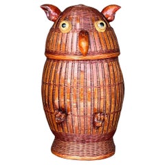 Vintage Boho Shanghai Weave Rattan Owl