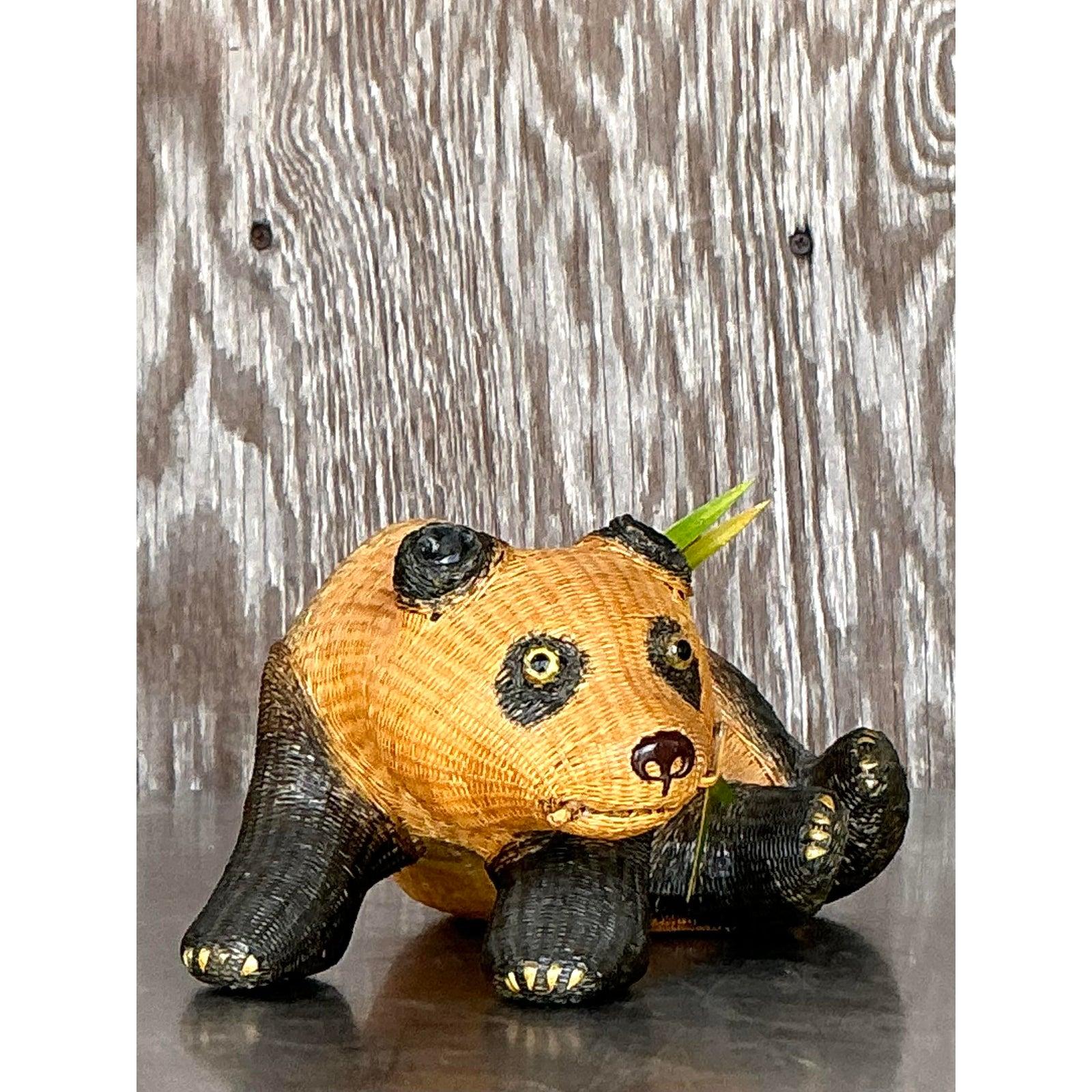 Bambù Panda reclinabile in stile boho Shanghai Weave in vendita