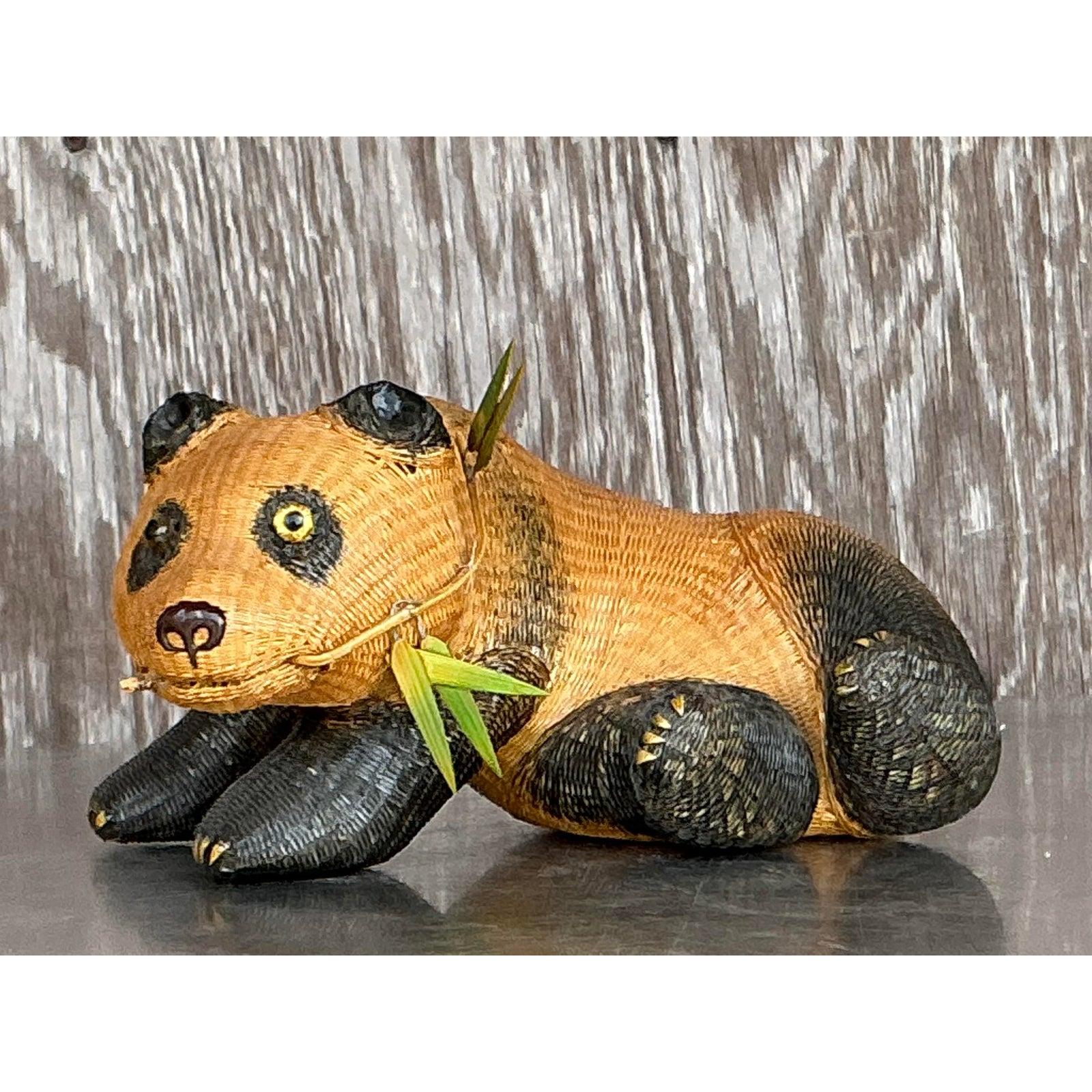 Panda reclinabile in stile boho Shanghai Weave in vendita 1