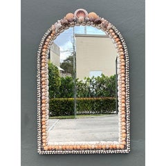 Vintage Boho Shell Encrusted Arched Mirror