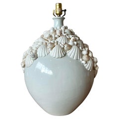 Vintage Boho Shell Encrusted Ceramic Lamp
